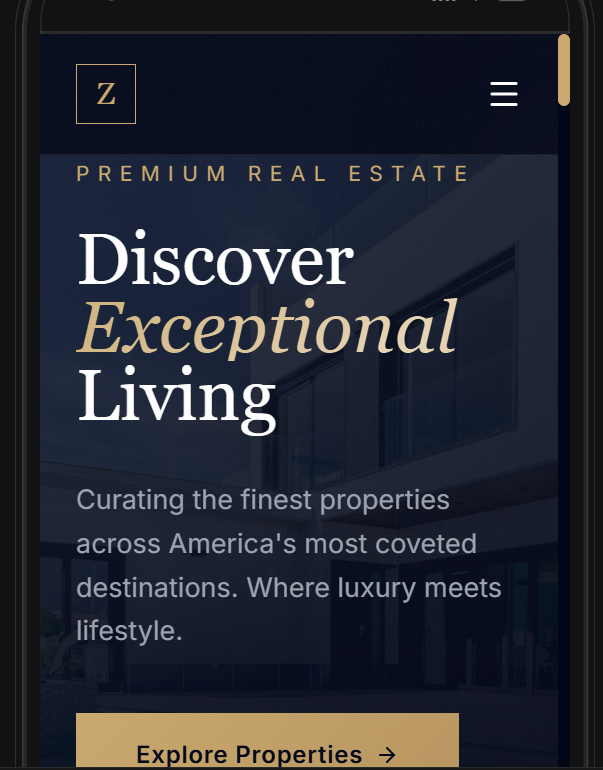 Zenith Real Estate Mapbox Interface Layout
